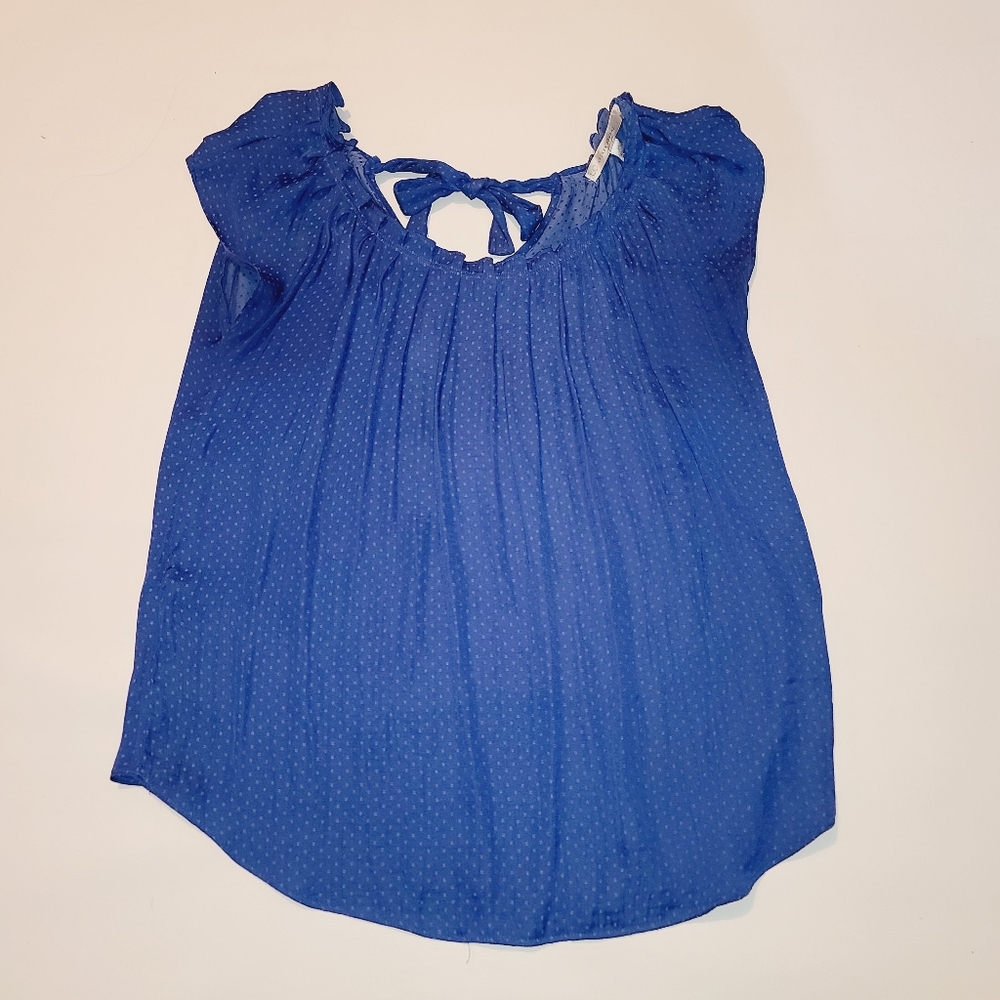 LC Lauren Conrad blue polka dot blouse